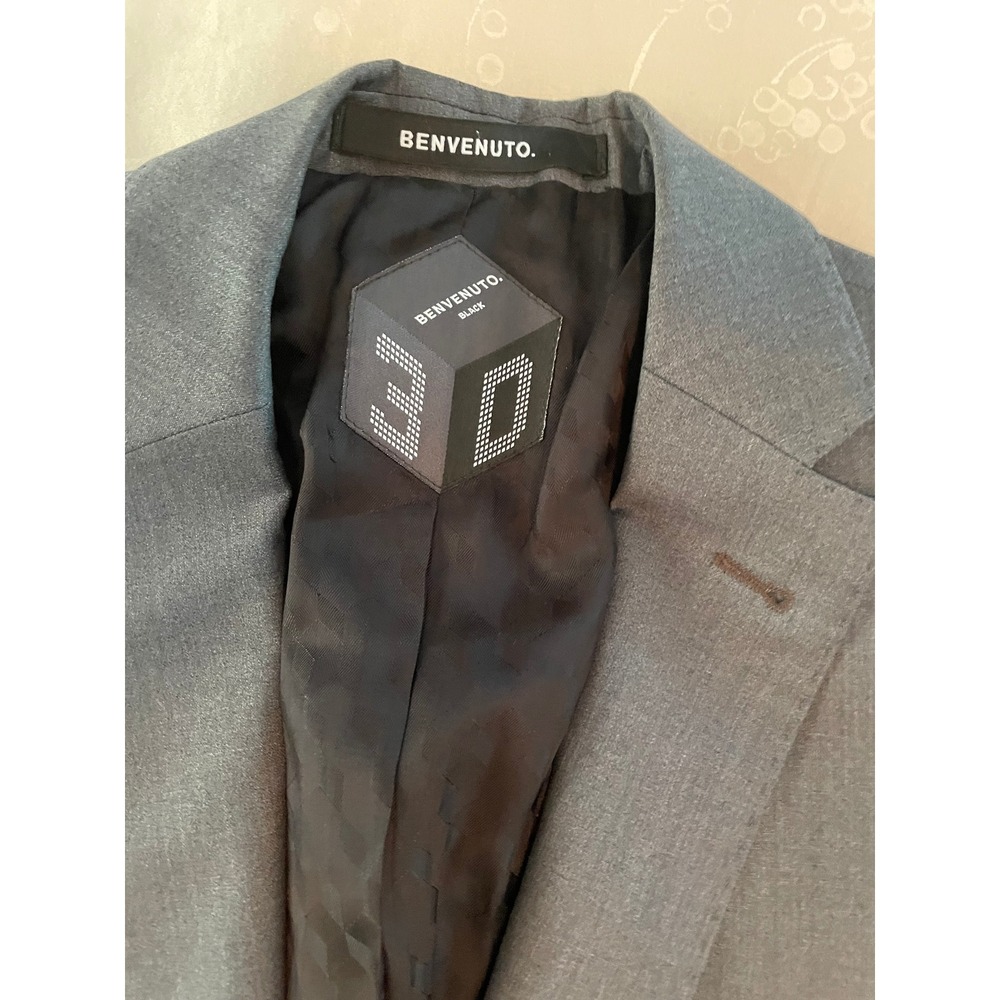 Benvenuto Black 3D Suit 38R Gray Fabio Pants 32x31 2 pc suit WOW - Picture 8 of 16